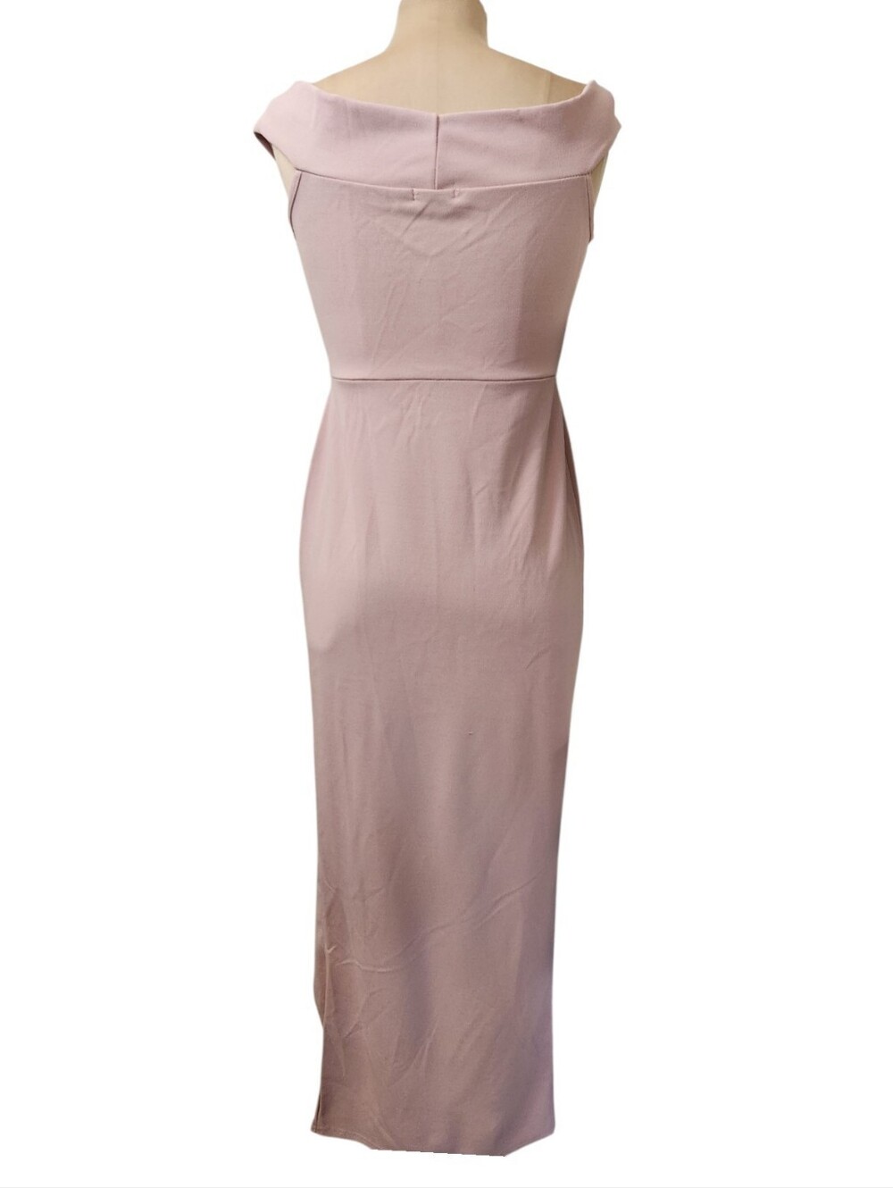 NASTY GAL Rose Off The Shoulder High Slit Midi Dress - Size 8 - Picture 9 of 16